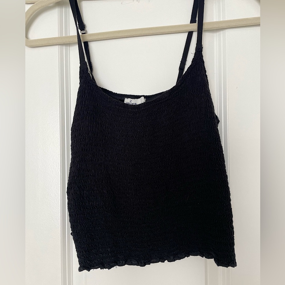 Hollister Black Scrunchie Crop Tank